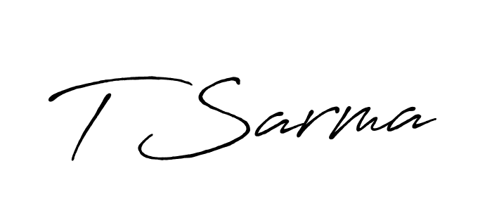 How to make T Sarma name signature. Use Antro_Vectra_Bolder style for creating short signs online. This is the latest handwritten sign. T Sarma signature style 7 images and pictures png