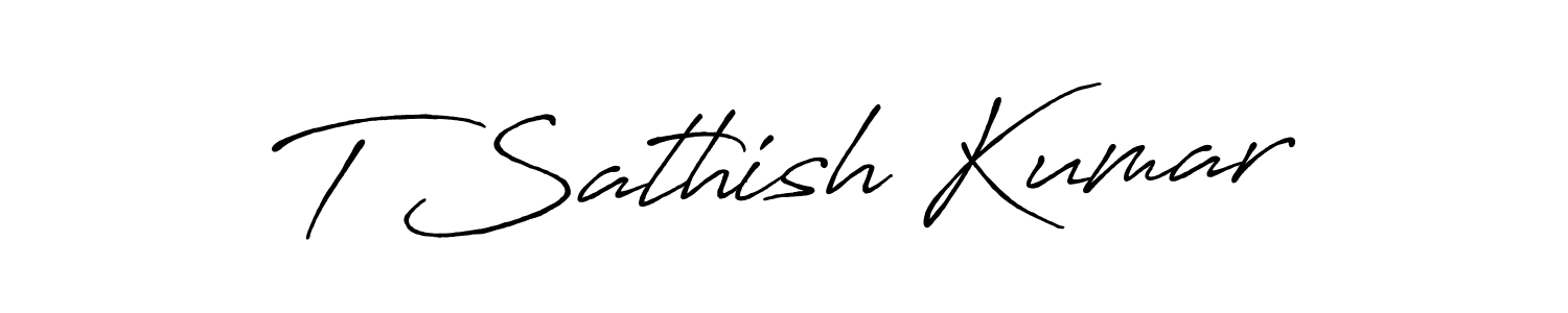 You can use this online signature creator to create a handwritten signature for the name T Sathish Kumar. This is the best online autograph maker. T Sathish Kumar signature style 7 images and pictures png