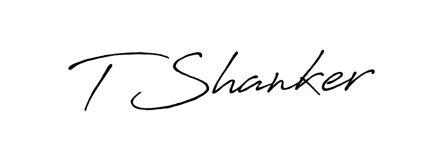 The best way (Antro_Vectra_Bolder) to make a short signature is to pick only two or three words in your name. The name T Shanker include a total of six letters. For converting this name. T Shanker signature style 7 images and pictures png