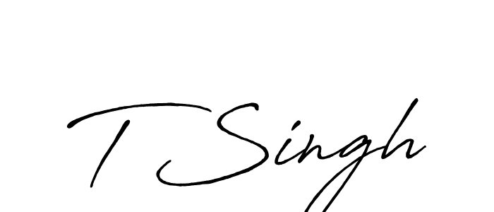 Create a beautiful signature design for name T Singh. With this signature (Antro_Vectra_Bolder) fonts, you can make a handwritten signature for free. T Singh signature style 7 images and pictures png