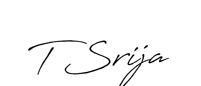 Similarly Antro_Vectra_Bolder is the best handwritten signature design. Signature creator online .You can use it as an online autograph creator for name T Srija. T Srija signature style 7 images and pictures png