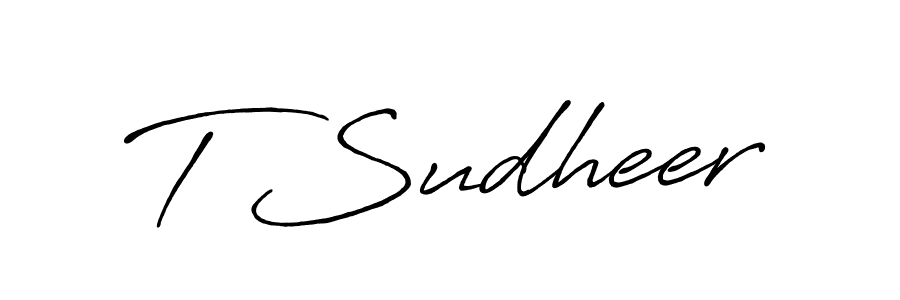 T Sudheer stylish signature style. Best Handwritten Sign (Antro_Vectra_Bolder) for my name. Handwritten Signature Collection Ideas for my name T Sudheer. T Sudheer signature style 7 images and pictures png