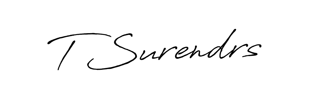 Create a beautiful signature design for name T Surendrs. With this signature (Antro_Vectra_Bolder) fonts, you can make a handwritten signature for free. T Surendrs signature style 7 images and pictures png