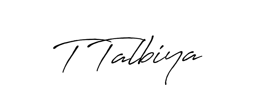 How to make T Talbiya signature? Antro_Vectra_Bolder is a professional autograph style. Create handwritten signature for T Talbiya name. T Talbiya signature style 7 images and pictures png