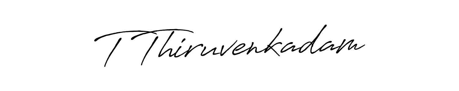 How to make T Thiruvenkadam name signature. Use Antro_Vectra_Bolder style for creating short signs online. This is the latest handwritten sign. T Thiruvenkadam signature style 7 images and pictures png