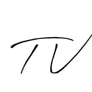 Make a beautiful signature design for name T V. With this signature (Antro_Vectra_Bolder) style, you can create a handwritten signature for free. T V signature style 7 images and pictures png