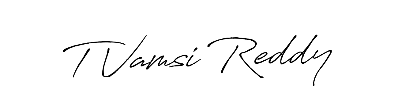 Design your own signature with our free online signature maker. With this signature software, you can create a handwritten (Antro_Vectra_Bolder) signature for name T Vamsi Reddy. T Vamsi Reddy signature style 7 images and pictures png