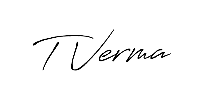 How to make T Verma name signature. Use Antro_Vectra_Bolder style for creating short signs online. This is the latest handwritten sign. T Verma signature style 7 images and pictures png