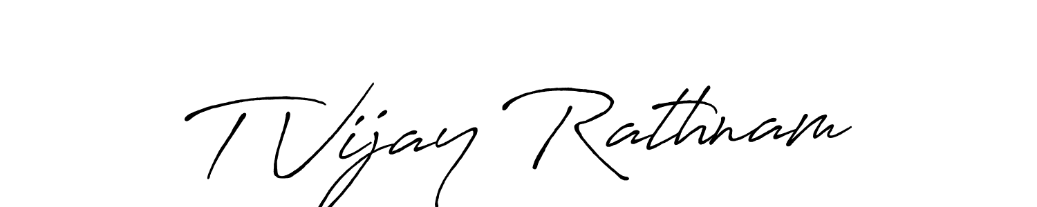 Make a beautiful signature design for name T Vijay Rathnam. With this signature (Antro_Vectra_Bolder) style, you can create a handwritten signature for free. T Vijay Rathnam signature style 7 images and pictures png