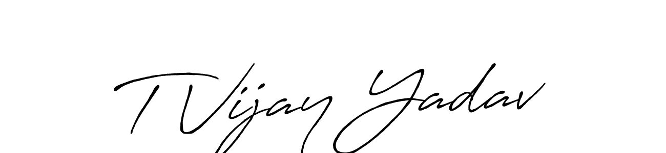 Similarly Antro_Vectra_Bolder is the best handwritten signature design. Signature creator online .You can use it as an online autograph creator for name T Vijay Yadav. T Vijay Yadav signature style 7 images and pictures png