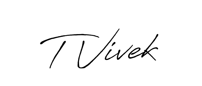 You should practise on your own different ways (Antro_Vectra_Bolder) to write your name (T Vivek) in signature. don't let someone else do it for you. T Vivek signature style 7 images and pictures png