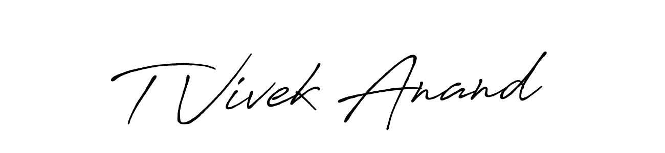 Make a beautiful signature design for name T Vivek Anand. Use this online signature maker to create a handwritten signature for free. T Vivek Anand signature style 7 images and pictures png