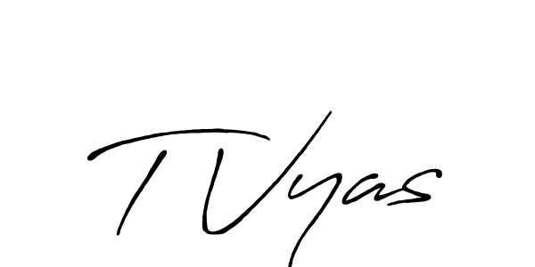 Make a beautiful signature design for name T Vyas. With this signature (Antro_Vectra_Bolder) style, you can create a handwritten signature for free. T Vyas signature style 7 images and pictures png