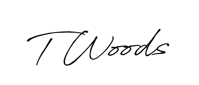 How to make T Woods name signature. Use Antro_Vectra_Bolder style for creating short signs online. This is the latest handwritten sign. T Woods signature style 7 images and pictures png