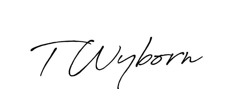 Use a signature maker to create a handwritten signature online. With this signature software, you can design (Antro_Vectra_Bolder) your own signature for name T Wyborn. T Wyborn signature style 7 images and pictures png