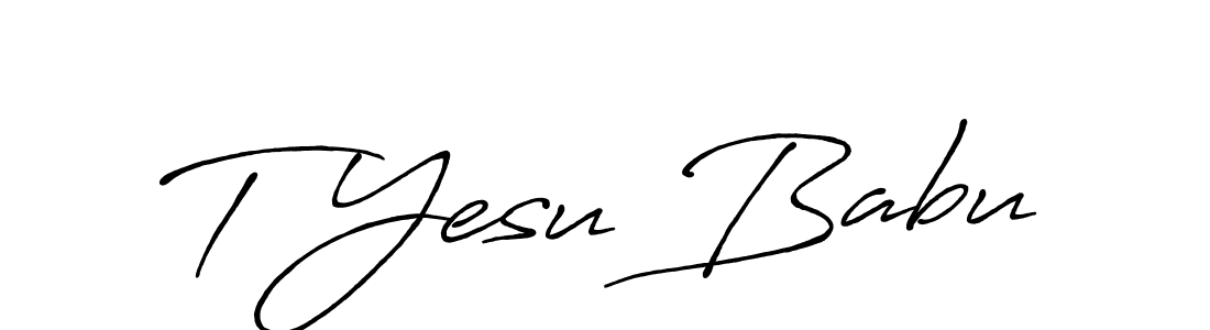 Design your own signature with our free online signature maker. With this signature software, you can create a handwritten (Antro_Vectra_Bolder) signature for name T Yesu Babu. T Yesu Babu signature style 7 images and pictures png