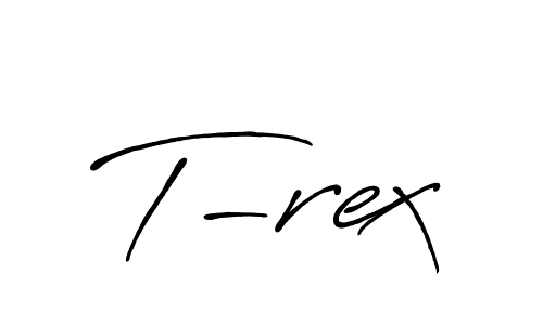 Make a beautiful signature design for name T-rex. With this signature (Antro_Vectra_Bolder) style, you can create a handwritten signature for free. T-rex signature style 7 images and pictures png