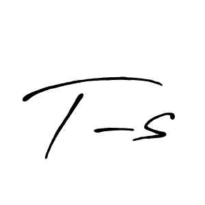 Design your own signature with our free online signature maker. With this signature software, you can create a handwritten (Antro_Vectra_Bolder) signature for name T-s. T-s signature style 7 images and pictures png