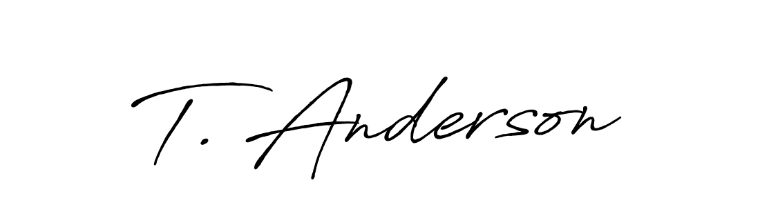 Use a signature maker to create a handwritten signature online. With this signature software, you can design (Antro_Vectra_Bolder) your own signature for name T. Anderson. T. Anderson signature style 7 images and pictures png