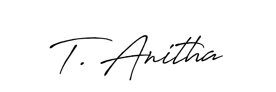 Use a signature maker to create a handwritten signature online. With this signature software, you can design (Antro_Vectra_Bolder) your own signature for name T. Anitha. T. Anitha signature style 7 images and pictures png