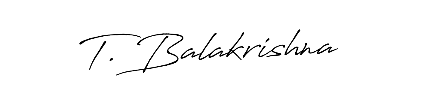 Design your own signature with our free online signature maker. With this signature software, you can create a handwritten (Antro_Vectra_Bolder) signature for name T. Balakrishna. T. Balakrishna signature style 7 images and pictures png