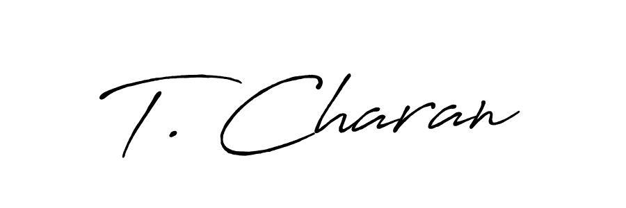 Use a signature maker to create a handwritten signature online. With this signature software, you can design (Antro_Vectra_Bolder) your own signature for name T. Charan. T. Charan signature style 7 images and pictures png