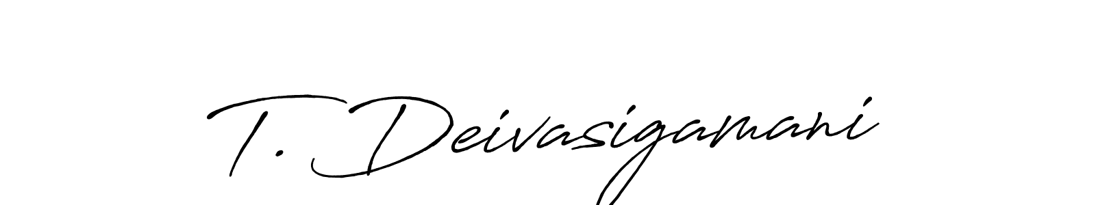 Also we have T. Deivasigamani name is the best signature style. Create professional handwritten signature collection using Antro_Vectra_Bolder autograph style. T. Deivasigamani signature style 7 images and pictures png