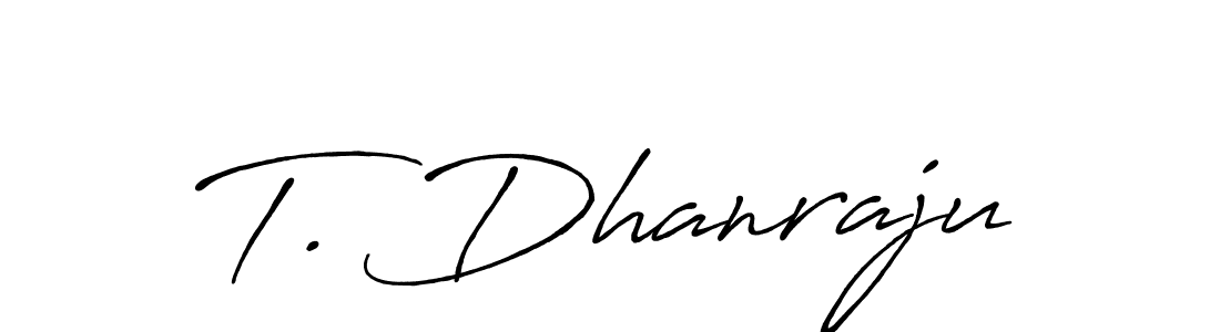 Create a beautiful signature design for name T. Dhanraju. With this signature (Antro_Vectra_Bolder) fonts, you can make a handwritten signature for free. T. Dhanraju signature style 7 images and pictures png