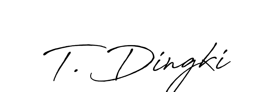 How to make T. Dingki signature? Antro_Vectra_Bolder is a professional autograph style. Create handwritten signature for T. Dingki name. T. Dingki signature style 7 images and pictures png