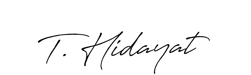 Also You can easily find your signature by using the search form. We will create T. Hidayat name handwritten signature images for you free of cost using Antro_Vectra_Bolder sign style. T. Hidayat signature style 7 images and pictures png