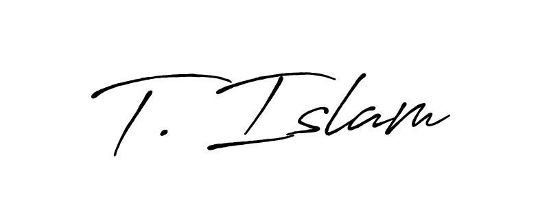 How to make T. Islam signature? Antro_Vectra_Bolder is a professional autograph style. Create handwritten signature for T. Islam name. T. Islam signature style 7 images and pictures png