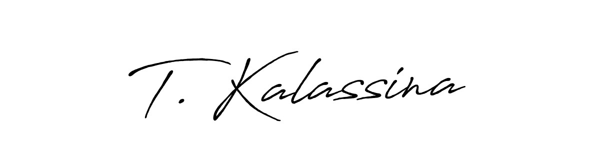 Create a beautiful signature design for name T. Kalassina. With this signature (Antro_Vectra_Bolder) fonts, you can make a handwritten signature for free. T. Kalassina signature style 7 images and pictures png