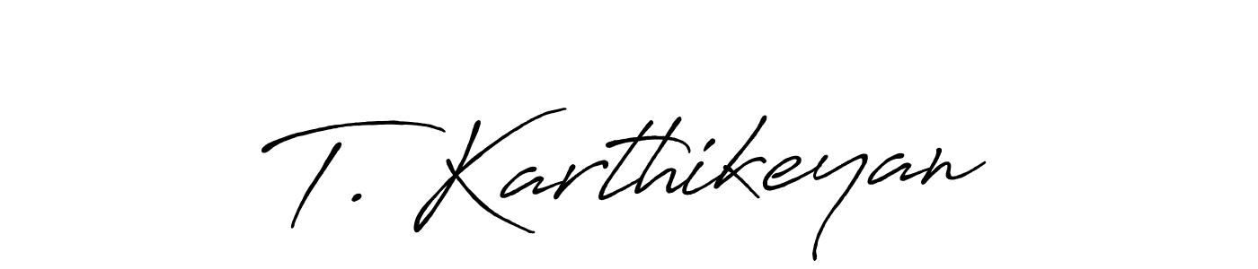 Create a beautiful signature design for name T. Karthikeyan. With this signature (Antro_Vectra_Bolder) fonts, you can make a handwritten signature for free. T. Karthikeyan signature style 7 images and pictures png