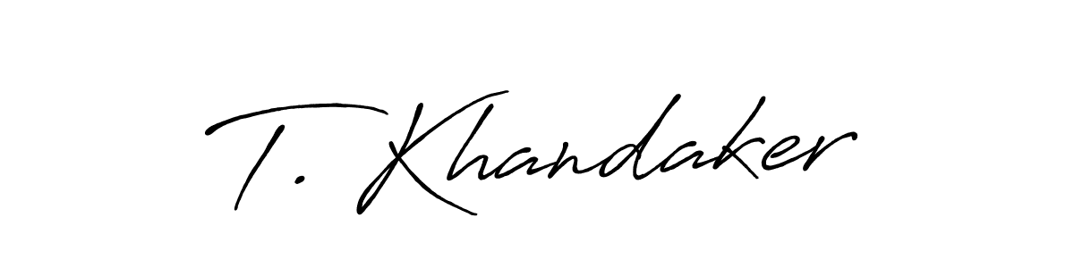 if you are searching for the best signature style for your name T. Khandaker. so please give up your signature search. here we have designed multiple signature styles  using Antro_Vectra_Bolder. T. Khandaker signature style 7 images and pictures png