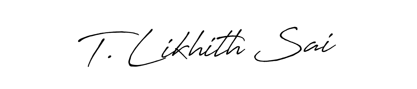 Also we have T. Likhith Sai name is the best signature style. Create professional handwritten signature collection using Antro_Vectra_Bolder autograph style. T. Likhith Sai signature style 7 images and pictures png