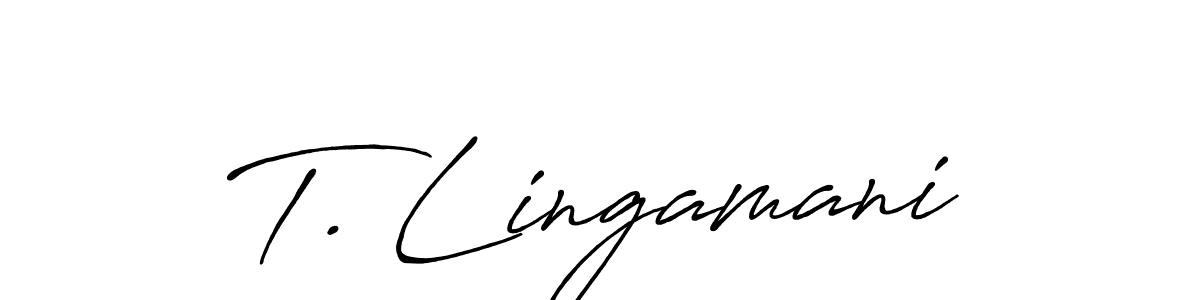 Create a beautiful signature design for name T. Lingamani. With this signature (Antro_Vectra_Bolder) fonts, you can make a handwritten signature for free. T. Lingamani signature style 7 images and pictures png
