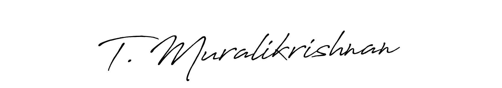 Make a beautiful signature design for name T. Muralikrishnan. With this signature (Antro_Vectra_Bolder) style, you can create a handwritten signature for free. T. Muralikrishnan signature style 7 images and pictures png