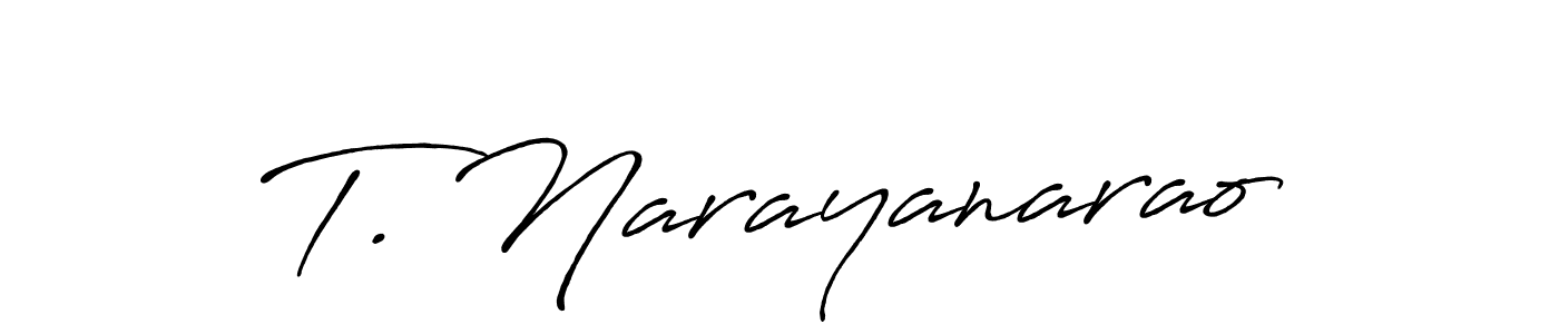 The best way (Antro_Vectra_Bolder) to make a short signature is to pick only two or three words in your name. The name T. Narayanarao include a total of six letters. For converting this name. T. Narayanarao signature style 7 images and pictures png