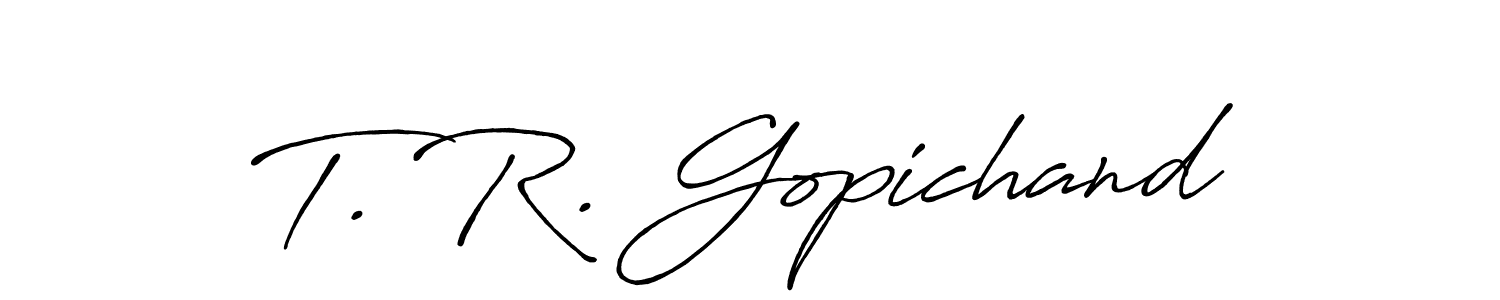 Use a signature maker to create a handwritten signature online. With this signature software, you can design (Antro_Vectra_Bolder) your own signature for name T. R. Gopichand. T. R. Gopichand signature style 7 images and pictures png