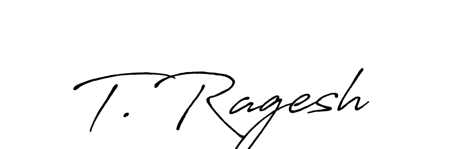 Use a signature maker to create a handwritten signature online. With this signature software, you can design (Antro_Vectra_Bolder) your own signature for name T. Ragesh. T. Ragesh signature style 7 images and pictures png