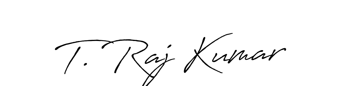 How to make T. Raj Kumar name signature. Use Antro_Vectra_Bolder style for creating short signs online. This is the latest handwritten sign. T. Raj Kumar signature style 7 images and pictures png