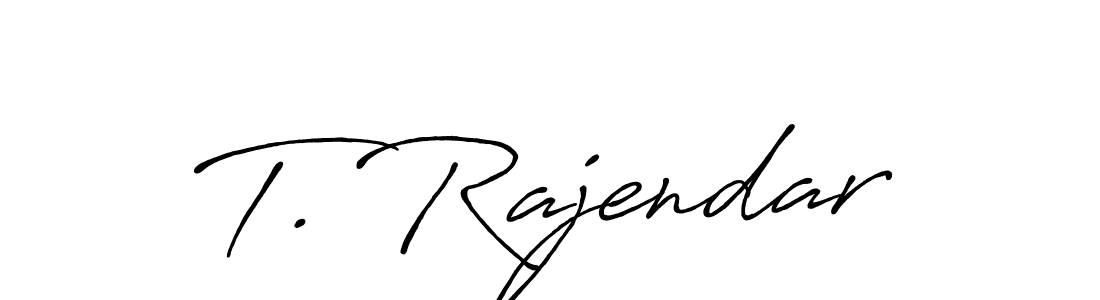 How to make T. Rajendar name signature. Use Antro_Vectra_Bolder style for creating short signs online. This is the latest handwritten sign. T. Rajendar signature style 7 images and pictures png