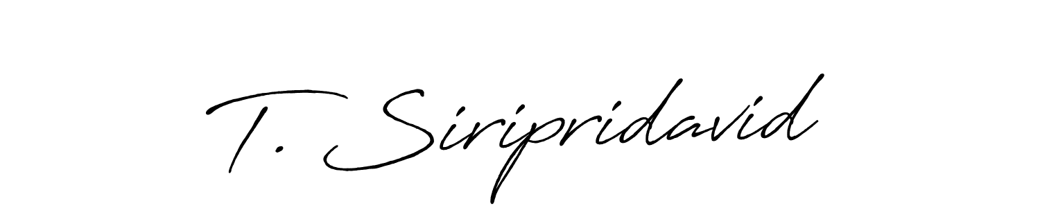 Similarly Antro_Vectra_Bolder is the best handwritten signature design. Signature creator online .You can use it as an online autograph creator for name T. Siripridavid. T. Siripridavid signature style 7 images and pictures png