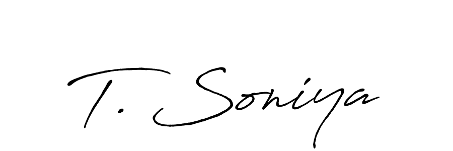 Make a beautiful signature design for name T. Soniya. With this signature (Antro_Vectra_Bolder) style, you can create a handwritten signature for free. T. Soniya signature style 7 images and pictures png