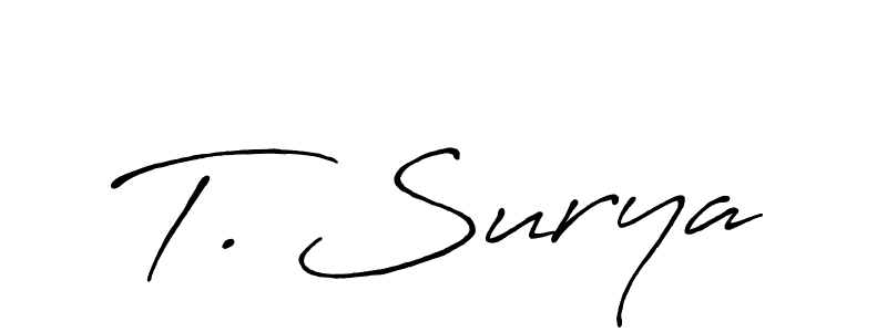 Similarly Antro_Vectra_Bolder is the best handwritten signature design. Signature creator online .You can use it as an online autograph creator for name T. Surya. T. Surya signature style 7 images and pictures png