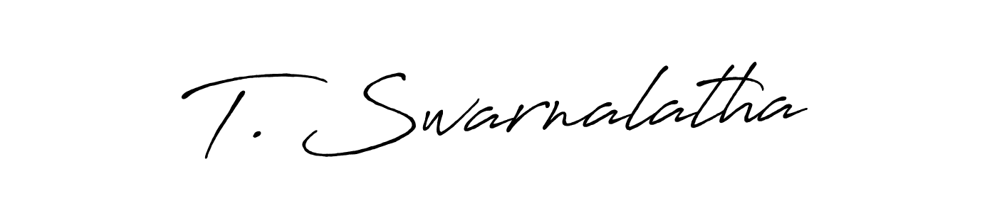 Make a beautiful signature design for name T. Swarnalatha. With this signature (Antro_Vectra_Bolder) style, you can create a handwritten signature for free. T. Swarnalatha signature style 7 images and pictures png