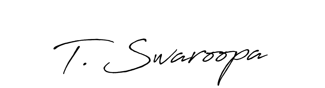 Make a beautiful signature design for name T. Swaroopa. With this signature (Antro_Vectra_Bolder) style, you can create a handwritten signature for free. T. Swaroopa signature style 7 images and pictures png