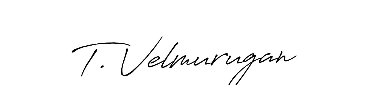 Create a beautiful signature design for name T. Velmurugan. With this signature (Antro_Vectra_Bolder) fonts, you can make a handwritten signature for free. T. Velmurugan signature style 7 images and pictures png