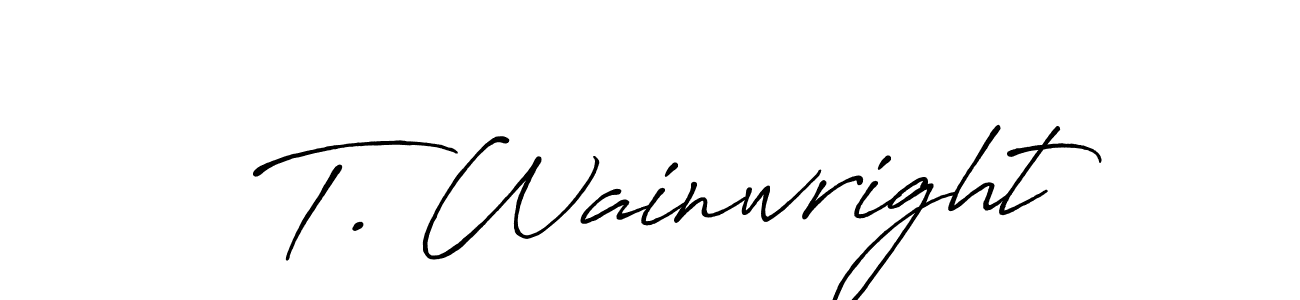 How to make T. Wainwright name signature. Use Antro_Vectra_Bolder style for creating short signs online. This is the latest handwritten sign. T. Wainwright signature style 7 images and pictures png