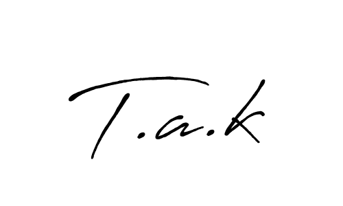 How to make T.a.k name signature. Use Antro_Vectra_Bolder style for creating short signs online. This is the latest handwritten sign. T.a.k signature style 7 images and pictures png